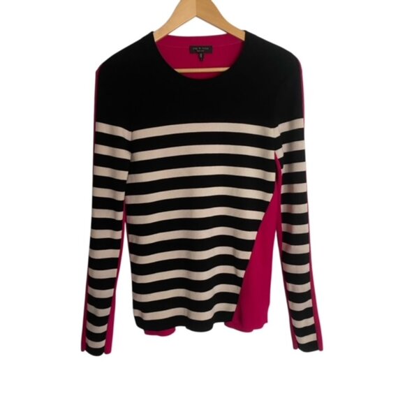 Rag & Bone Cecilee Crewneck Striped Sweater Medium - Picture 2 of 5